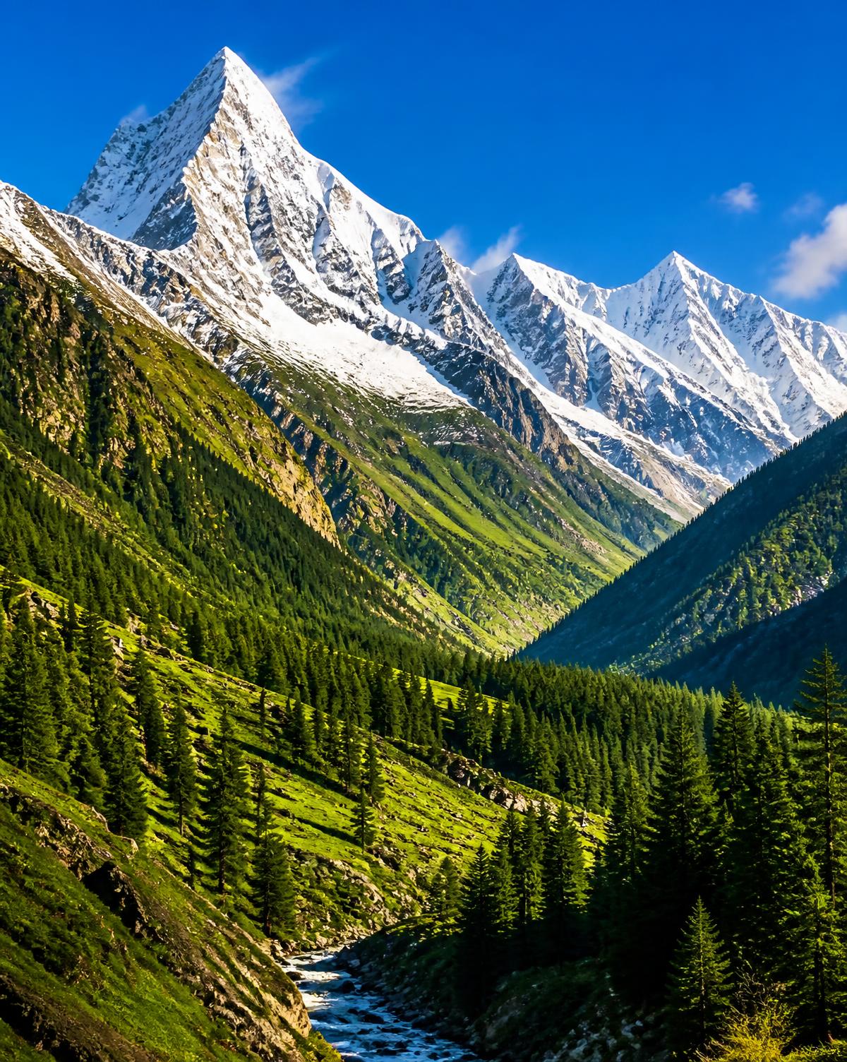 Layered Himalayan ridges at dawn
